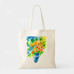 Bolso De Tela Naranja kumquat frutal arte acuarela