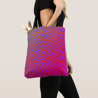 Bolso De Tela Naranja Leopardo Rojo Fuego con Morado y Azul