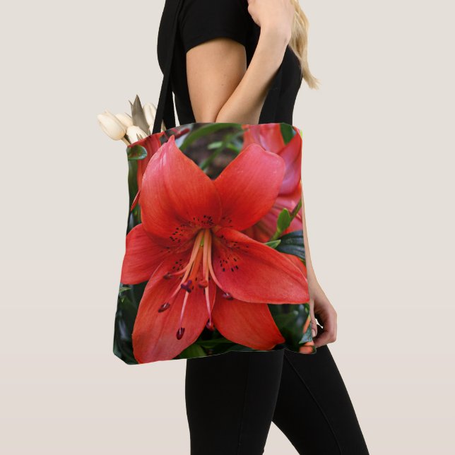 Bolso De Tela Naranja Lily Bloom Floral (Detalle)
