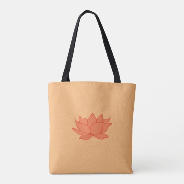 Bolso De Tela Naranja Lotus Flower (Reverso)