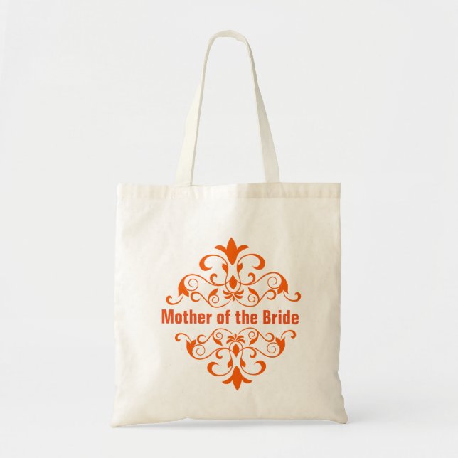 Bolso De Tela Naranja Madre de la novia Boda Tote Bag (Frente)