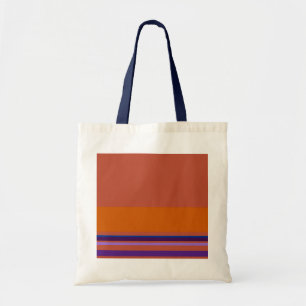 Bolso De Tela Naranja Marrón Rosa Morado Rayas