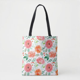 Bolso De Tela Naranja Modelo floral rosa de cosecha