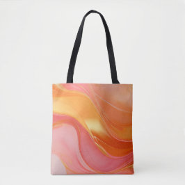 Bolso De Tela Naranja Moderna Rosa y Dorado-
