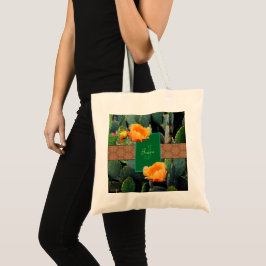 Bolso De Tela Naranja Monograma Personalizado Pear Cactus 2