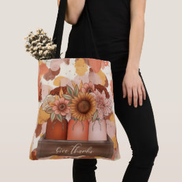 BOLSO DE TELA NARANJA ORO Y BEIGE ESPLÉNDOSE Y DANDO GRACIAS DIC
