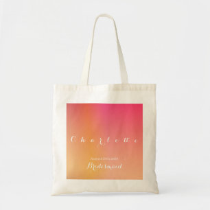 Bolso De Tela Naranja personalizada Ombre Bridesmaid
