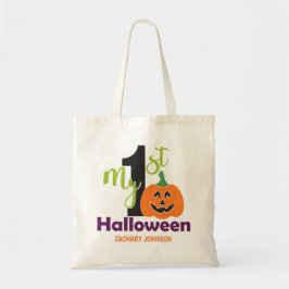 Bolso De Tela Naranja personalizado Purple Jack Lantern Primer H