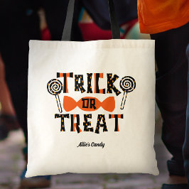 Bolso De Tela Naranja personalizado y truco negro o canto de tra