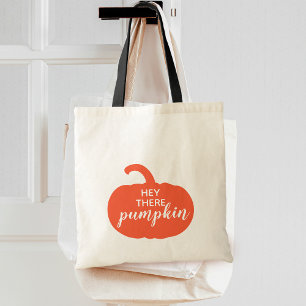Bolso De Tela Naranja Polvoriento de Otoño Hola Calabaza