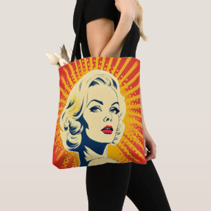 Bolso De Tela Naranja Pop Art Blonde