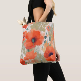 Bolso De Tela Naranja Poppy Meadow