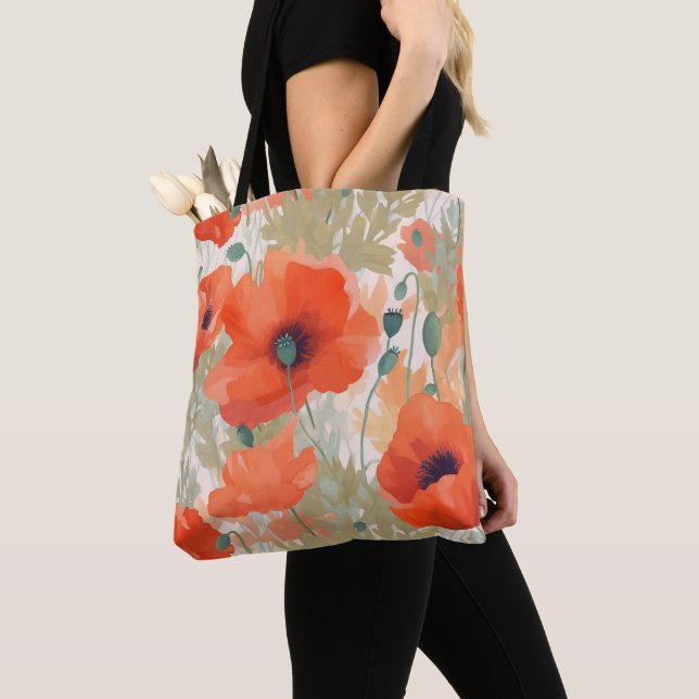 Bolso De Tela Naranja Poppy Meadow (Detalle)