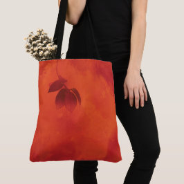 Bolso De Tela Naranja quemado Persimmon Abstrato de hojas otoño