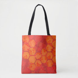 Bolso De Tela Naranja radiante Honeycomb