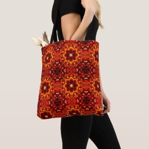 Bolso De Tela Naranja Reddish Kaleidoscope Print Tote Bag