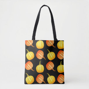 Bolso De Tela Naranja redondo y calabaza amarilla. Agua transpar