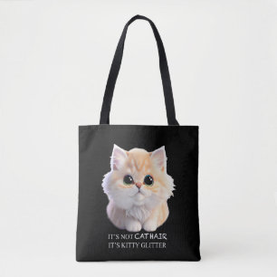 Bolso De Tela Naranja suave y suave y gato gatito blanco