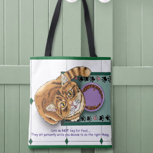 Bolso De Tela Naranja Tabby Food Bowl Kitchen