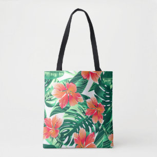 Bolso De Tela naranja tropical hibisco