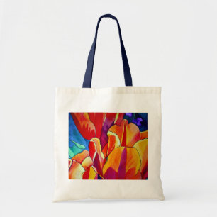 Bolso De Tela Naranja Tulips pintura de flores acuarelas
