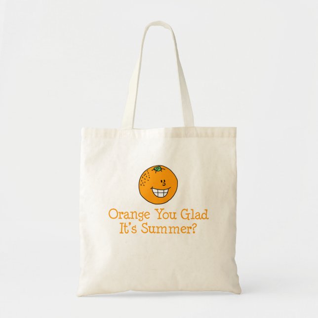 Bolso De Tela Naranja usted alegre él es retruécano divertido (Frente)