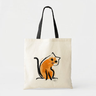 Bolso De Tela Naranja usted un gato
