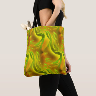 Bolso De Tela Naranja verde digital en textura áspera amarilla