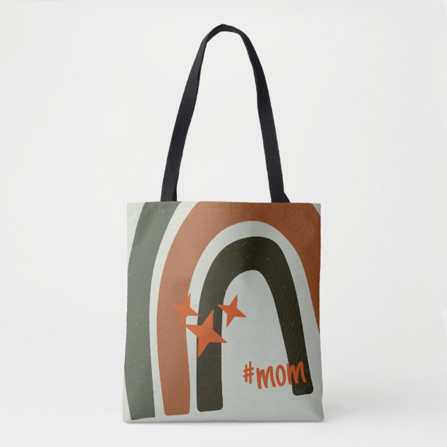 Bolso De Tela Naranja verde: El arcoiris bohemio personalizado # (Anverso)