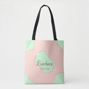 Bolso De Tela Naranja verde pastel boho añadir nombre lugar rúst