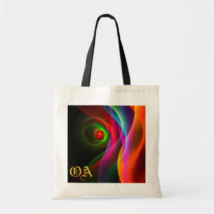 Bolso De Tela Naranja Verde Rojo Patrón de arte abstracto modern