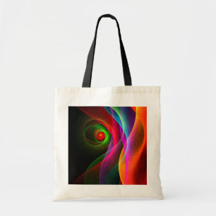 Bolso De Tela Naranja Verde Rojo Patrón de arte abstracto modern