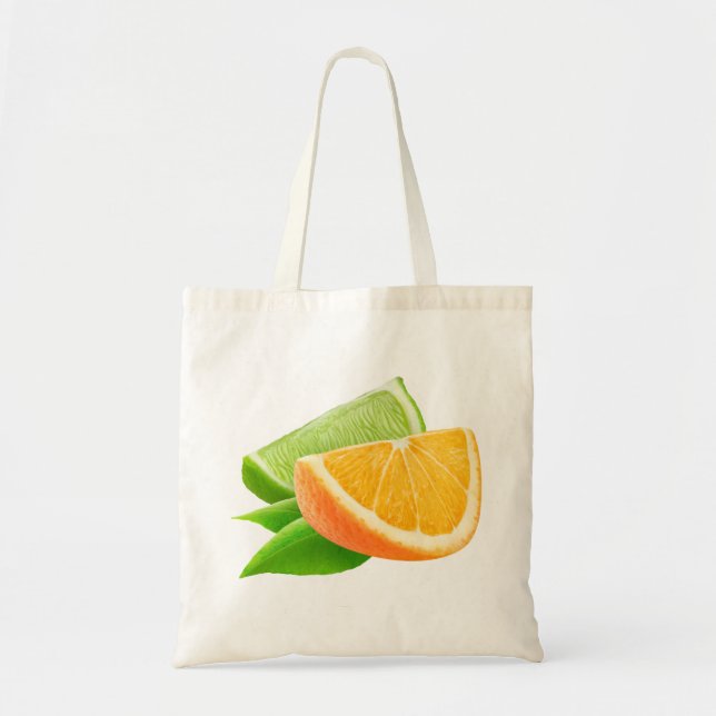 Bolso De Tela Naranja y cal (Frente)