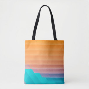 Bolso De Tela Naranja y ilustracion verde azulado