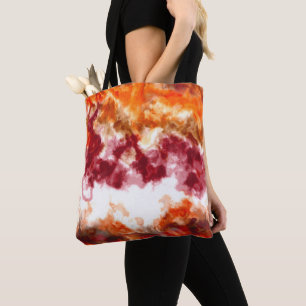 Bolso De Tela Naranja y mármol rojo