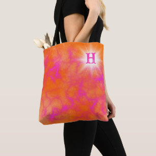Bolso De Tela Naranja y rosa personalizados