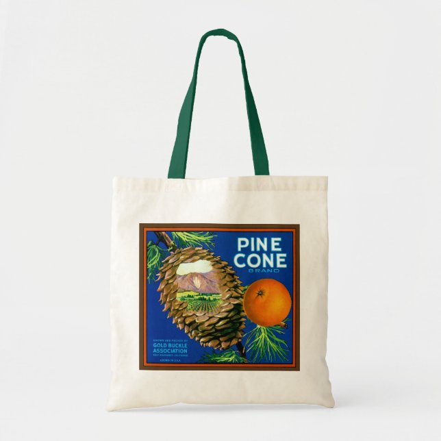Bolso De Tela Naranjas de Pine Cone (Frente)