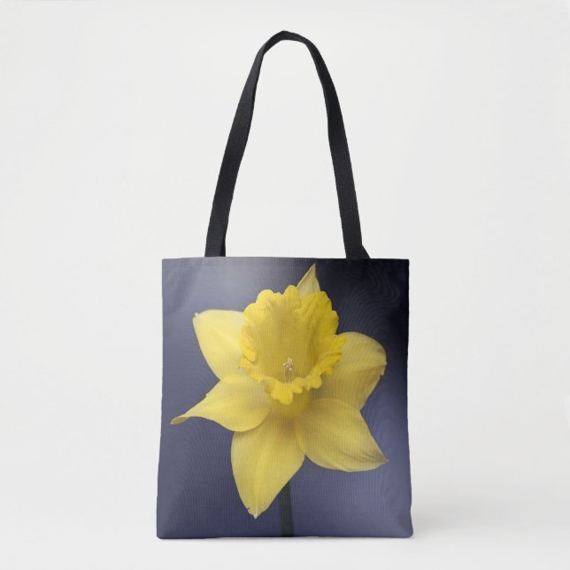 Bolso De Tela Narciso Amarillo Flor Flor Pintada acuarela floral (Anverso)