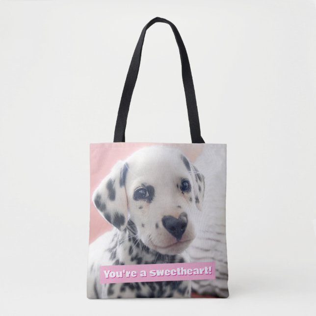 Bolso De Tela Nariz de Corazón Dálmata (Anverso)