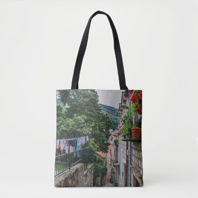 Bolso De Tela Narrow stone street in Dubrovnik (Anverso)