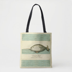 Bolso De Tela Narwhal Antiguo Whale Watercolor Arte Científico