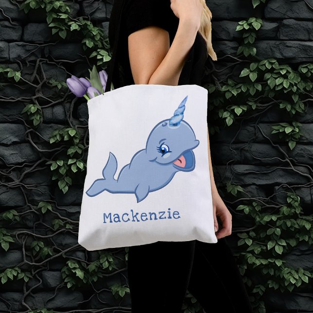 Bolso De Tela Narwhal Blue | Diaper marítimo de Kawaii (Subido por el creador)