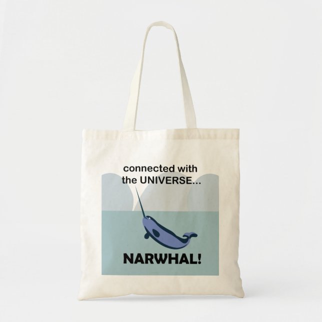 Bolso De Tela Narwhal Conectado Con El Narwhal Universo (Frente)