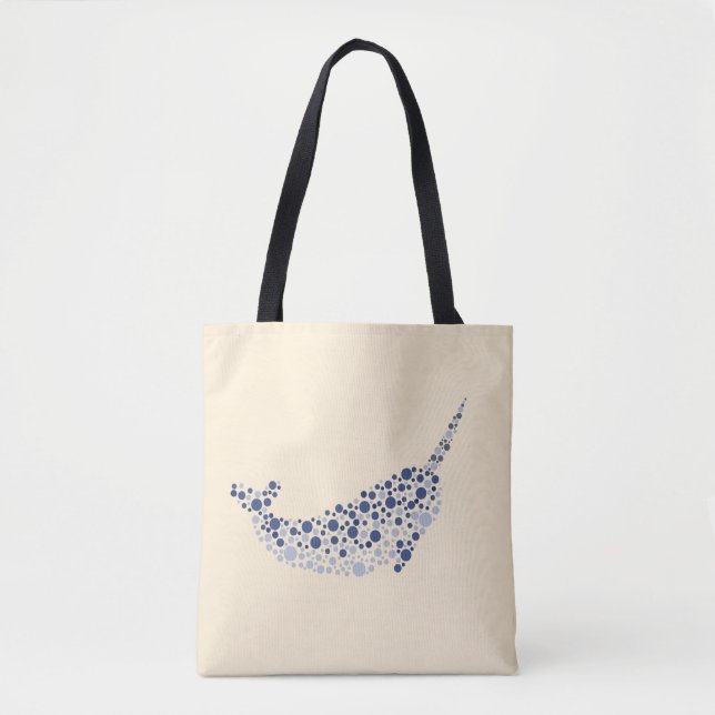 Bolso De Tela Narwhal In Dots (Anverso)