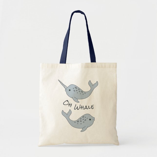Bolso De Tela Narwhal Oh Whale Tote Bag (Frente)
