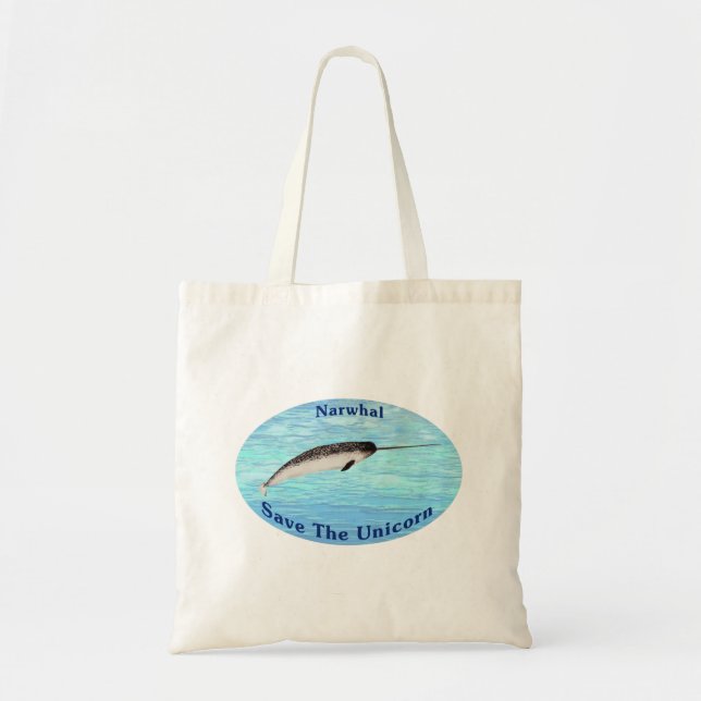 Bolso De Tela Narwhal - Salven al unicornio (Frente)