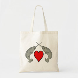 Bolso De Tela Narwhals y corazón