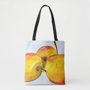 Bolso De Tela Nashi pera amarillo fruta de la acuarela