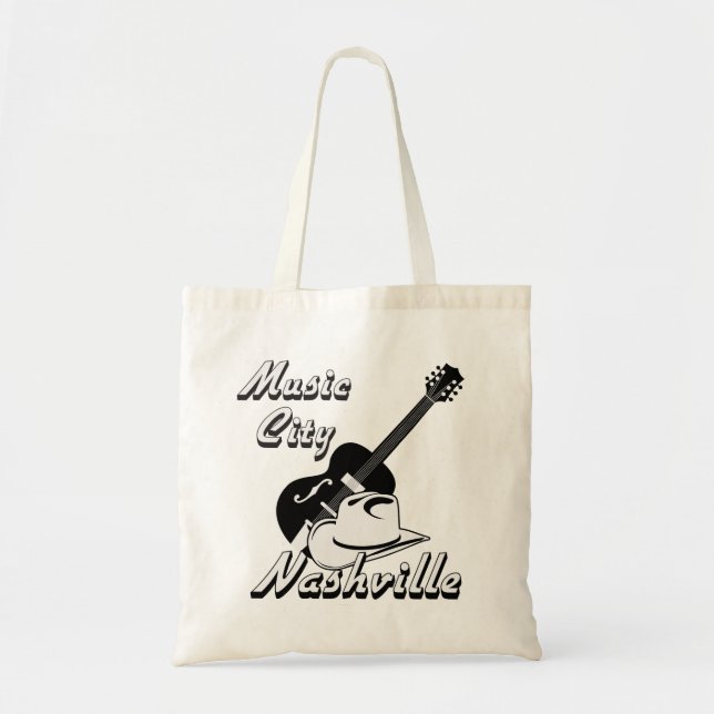 Bolso De Tela Nashville. Ciudad de la música (Frente)