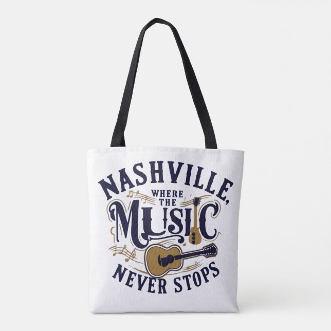 Bolso De Tela Nashville - Donde la música nunca se detiene (Reverso)
